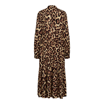 Liberté - Mag Ls V-Neck Dress - Brown Leo